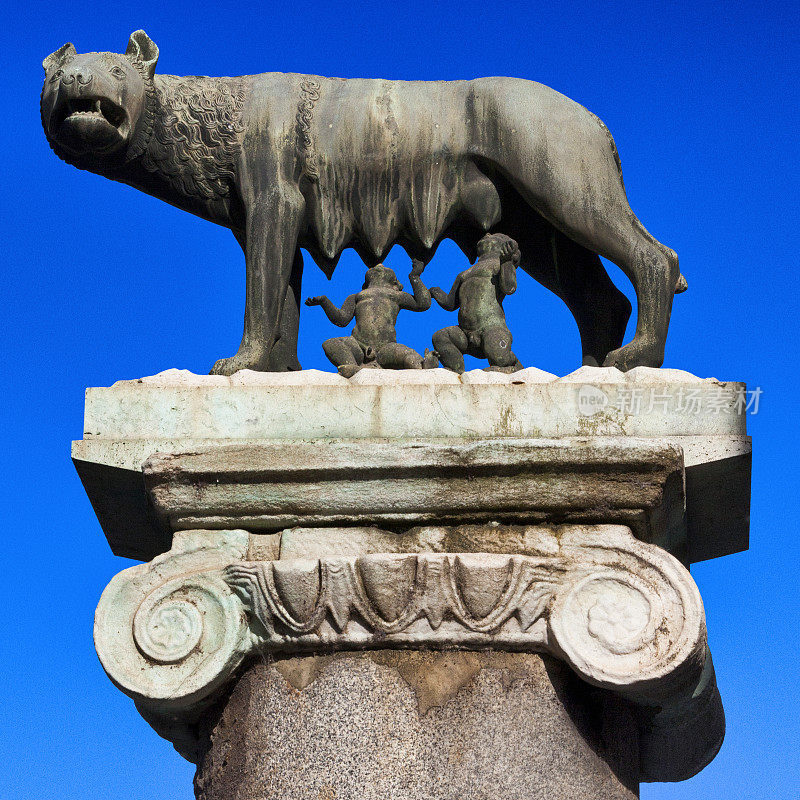 卡皮托林·沃尔夫(Capitoline Wolf)在意大利罗马的坎皮多里奥宫(Palazzo del Campidoglio)